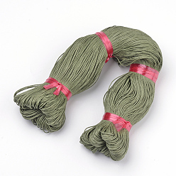 Dark Olive Green Waxed Cotton Cord, Dark Olive Green, 1.5mm, about 360yard/bundle(330m/bundle)