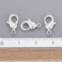 Silver Brass Lobster Claw Clasps, Parrot Trigger Clasps, Cadmium Free & Nickel Free & Lead Free, Silver, 12x7x3mm, Hole: 1mm