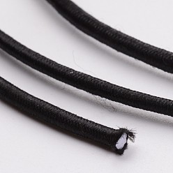 Черный Эластичный шнур, с нейлоновым снаружи и резины внутри, круглые, чёрные, 2 мм, 43.74 ярдов / рулон (40 м / рулон)