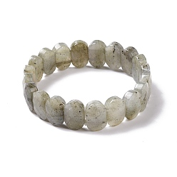 Labradorite Natural Labradorite Oval Beaded Stretch Bracelet, Gemstone Jewelry for Women, Inner Diameter: 2-1/8 inch(5.4~5.5cm)