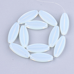 Opalite Opalite Beads Strands, Oval, 30x12x6.5mm, Hole: 1.2mm, about 11pcs/strand, 13.1 inch