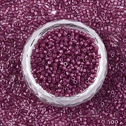 Medium Violet Red 11/0 Grade A Baking Paint Glass Seed Beads, Cylinder, Uniform Seed Bead Size, Opaque Colours Luster, Medium Violet Red, about 1.5x1mm, Hole: 0.5mm, about 20000pcs/bag