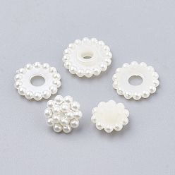 Beige Imitation Pearl Acrylic Beads, Berry Beads, Combined Beads, Round, Beige, 10mm, Hole: 1mm, about 200pcs/bag