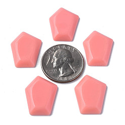 Light Coral Opaque Acrylic Cabochons, Pentagon, Light Coral, 23.5x18x4mm, about 450pcs/500g