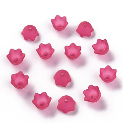 Темно-Розовый Прозрачные акриловые шарики, Цветок тюльпана, ландыш, матовые, темно-розовыми, 10x6 мм, отверстие : 1.5 мм, Около 2100 шт / 500 г