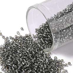 (29B) Silver Lined Gray Toho perles de rocaille rondes, perles de rocaille japonais, (29 b) gris argenté, 15/0, 1.5mm, Trou: 0.7mm, environ15000 pcs / 50 g
