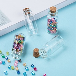 Clear Glass Jar Glass Bottles, with Cork Stopper, Wishing Bottle, Bead Containers, Clear, 35x16mm, Capacity: 4ml(0.13 fl. oz), Bottleneck: 10mm in diameter