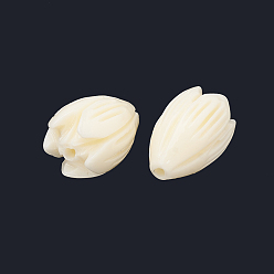Кремово-белый Окрашенные синтетические коралловые бусы, Жасмин, кремово-белые, 10.5~11x8~9 мм, отверстие : 1 мм