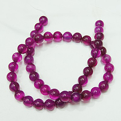 Mixed Color Natural Agate Strands, Dyed, Round, Mixed Color, 8mm in diameter, Hole: 1mm