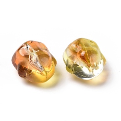 Goldenrod Transparent Czech Glass Beads, Rabbit, Goldenrod, 17.5x15x11.5mm, Hole: 1.4mm