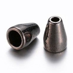 Gunmetal Tibetan Style Alloy Bead Cone, Cadmium Free & Nickel Free & Lead Free, Gunmetal, 11x8mm, Hole: 2.5mm