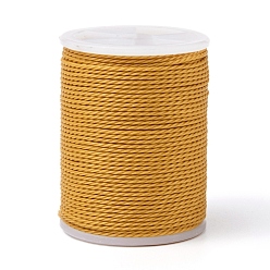 Goldenrod Round Waxed Polyester Cord, Taiwan Waxed Cord, Twisted Cord, Goldenrod, 1mm, about 12.02 yards(11m)/roll