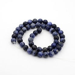 Sodalite Sodalite Round Bead Strands, 4mm, Hole: 1mm, about 87pcs/strand, 15 inch