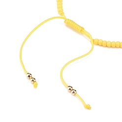 Золотистый Браслет лэмпворк сглаз и стеклянные бусины, плетеный регулируемый браслет для женщин, золотые, внутренний диаметр: 2-1/2~3-7/8 дюйм (6.2~9.7 см)