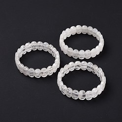 Quartz Crystal Natural Quartz Crystal Oval Beaded Stretch Bracelet, Gemstone Jewelry for Women, Inner Diameter: 2-1/8 inch(5.4~5.5cm)