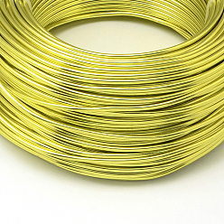 Jaune Vert Fil d'aluminium rond, fil d'artisanat en métal pliable, fil d'artisanat flexible, pour la fabrication artisanale de poupée de bijoux de perles, jaune vert, Jauge 22, 0.6mm, 280m/250g(918.6 pieds/250g)