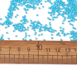 Sky Blue 12/0 Grade A Round Glass Seed Beads, Baking Paint, Sky Blue, 12/0, 2x1.5mm, Hole: 0.7mm, about 30000pcs/bag