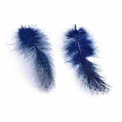 Dark Blue Chicken Feather Costume Accessories, Dyed, Dark Blue, 65~135x25~45mm