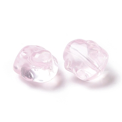 Pearl Pink Transparent Czech Glass Beads, Rabbit, Pearl Pink, 17.5x15x11.5mm, Hole: 1.4mm