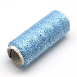Light Blue 402 Polyester Sewing Thread Cords for Cloth or DIY Craft, Light Blue, 0.1mm, about 120m/roll, 10rolls/bag