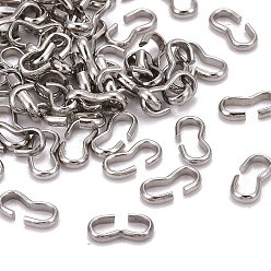 Stainless Steel Color 304 Stainless Steel Quick Link Connectors, Chain Findings, Number 3 Shaped Clasps, Stainless Steel Color, 8x4x1mm