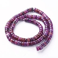 Lepidolite Natural Lepidolite/Purple Mica Stone Beads Strands, Spodumene Beads, Heishi Beads, Flat Round/Disc, 6~6.5x3~3.5mm, Hole: 1mm, about 107~122pcs/strand, 14.1~15.9 inch(36~40.5cm)