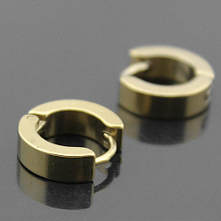 Golden Brass Huggie Hoop Earrings, Golden, 4x8.5x2.3mm