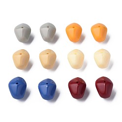 Couleur Mélangete Perles acryliques opaques, nuggets, couleur mixte, 12.5x18x13mm, Trou: 1.6mm, environ360 pcs / 500 g