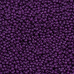 Dark Orchid 11/0 Grade A Round Glass Seed Beads, Baking Paint, Dark Orchid, 2.3x1.5mm, Hole: 1mm, about 48500pcs/pound