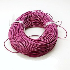 Rouge Violet Pâle Cordon de cuir de vachette , cordon de bijoux en cuir , bricolage bijoux matériau de fabrication, ronde, teint, rouge violet pâle, 2mm