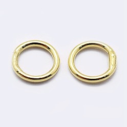 Золотой 925 круглые кольца из серебра, паяные кольца, Замкнутые кольца для прыжков, золотые, 18 датчик, 8x1 мм, внутренний диаметр: 6 мм, Около 50 шт / 10 г