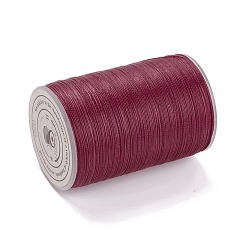 Brique Rouge Ficelle ronde en fil de polyester ciré, cordon micro macramé, cordon torsadé, pour la couture de cuir, firebrick, 0.3~0.4mm, environ 174.98 yards (160m)/rouleau