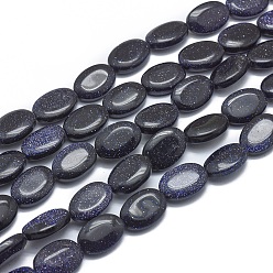 Goldstone Bleu Synthétiques bleus Goldstone brins de perles, ovale, 14x10x4.5mm, Trou: 1mm, Environ 28 pcs/chapelet, 15.3 pouce (39 cm)