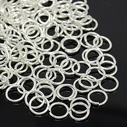 Silver Jewelry Findings, Brass Jumprings, Cadmium Free & Lead Free, Open Jump Rings, Silver, 10x1.2mm, Inner Diameter: 7.6mm, about 3700pcs/kg