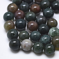 Indian Agate Natural Indian Agate Beads, Half Drilled, Round, 8mm, Half Hole: 1.2mm