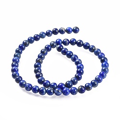 Lapis Lazuli Natural Lapis Lazuli Bead Strands, Round, 6.5mm, Hole: 1mm, about 58~63pcs/strand, 15.5 inch(395mm)