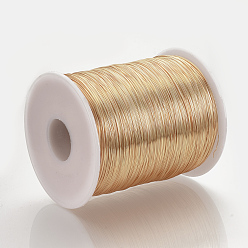 Light Gold Round Copper Wire for Jewelry Making, Light Gold, 28 Gauge, 0.3mm, about 3608.92 Feet(1100m)/roll
