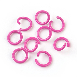 Magenta Iron Jump Rings, Open Jump Rings, Magenta, 17 Gauge, 8~8.5x1.2mm, Inner Diameter: 5~6mm