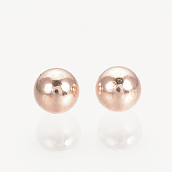 Rose Gold Stainless Steel Beads, Undrilled/No Hole Beads, Round, Rose Gold, 3.0mm, about 9000pcs/1000g
