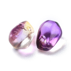 Medium Orchid Transparent Glass Charms, Dyed & Heated, Faceted, Teardrop, Medium Orchid, 6x5.5x6.5mm, Hole: 0.8mm