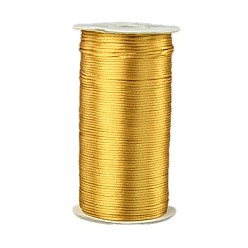 Goldenrod Eco-Friendly 100% Polyester Thread, Rattail Satin Cord, for Chinese Knotting, Beading, Jewelry Making, Peru, 2mm, about 250yards/roll(228.6m/roll), 750 feet/roll