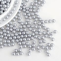 Gray Imitation Pearl Acrylic Beads, No Hole, Round, Gray, 5mm, about 5000pcs/bag