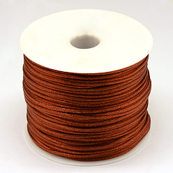 Седло Коричневый Нейлоновая нить, гремучий атласный шнур, седло коричневый, 1.5 мм, около 100 ярдов / рулон (300 футов / рулон)