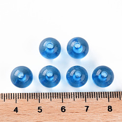 Deep Sky Blue Transparent Acrylic Beads, Round, Deep Sky Blue, 10x9mm, Hole: 2mm, about 940pcs/500g