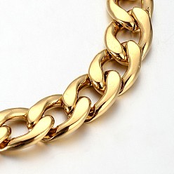 Golden 304 Stainless Steel Cuban Link Chain Bracelets, with Lobster Claw Clasps, Golden, 8-1/2 inch(215mm)~8-7/8 inch(225mm), 9x2mm