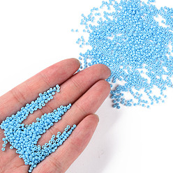 Light Sky Blue 11/0 Grade A Round Glass Seed Beads, Baking Paint, Light Sky Blue, 2.3x1.5mm, Hole: 1mm, about 48500pcs/pound