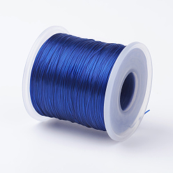 Синий Японский плоский эластичный хрустальный шнур, эластичная нить для бисера, для изготовления эластичного браслета, синие, 0.5 мм, около 328.08 ярдов (300 м) / рулон