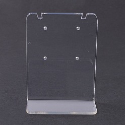 Clear Acrylic Earring Stands Displays, L-shaped, Clear, 3.6x4.95x7cm