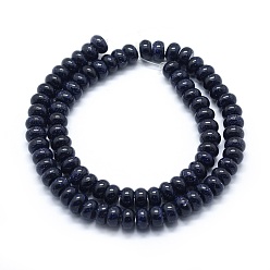 Blue Goldstone Synthetic Blue Goldstone Beads Strands, Rondelle, 8x5mm, Hole: 1mm, about 74pcs/strand, 15.15 inch(38.5cm)