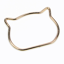 Golden Alloy Bag Handles, Cat Head, Bag Replacement Accessories, Golden, 7.3x10.5x0.5cm